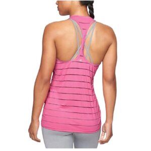 Women's XL Athleta Stripe Mesh Chi Tank Pink Racer Back